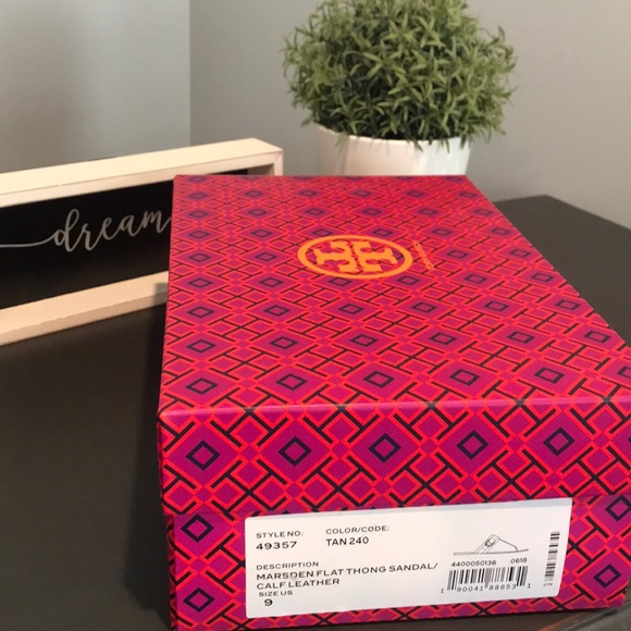 NWT Tory Burch Sz 9 Marsden Thong/Sandal-Tan - Picture 2 of 3